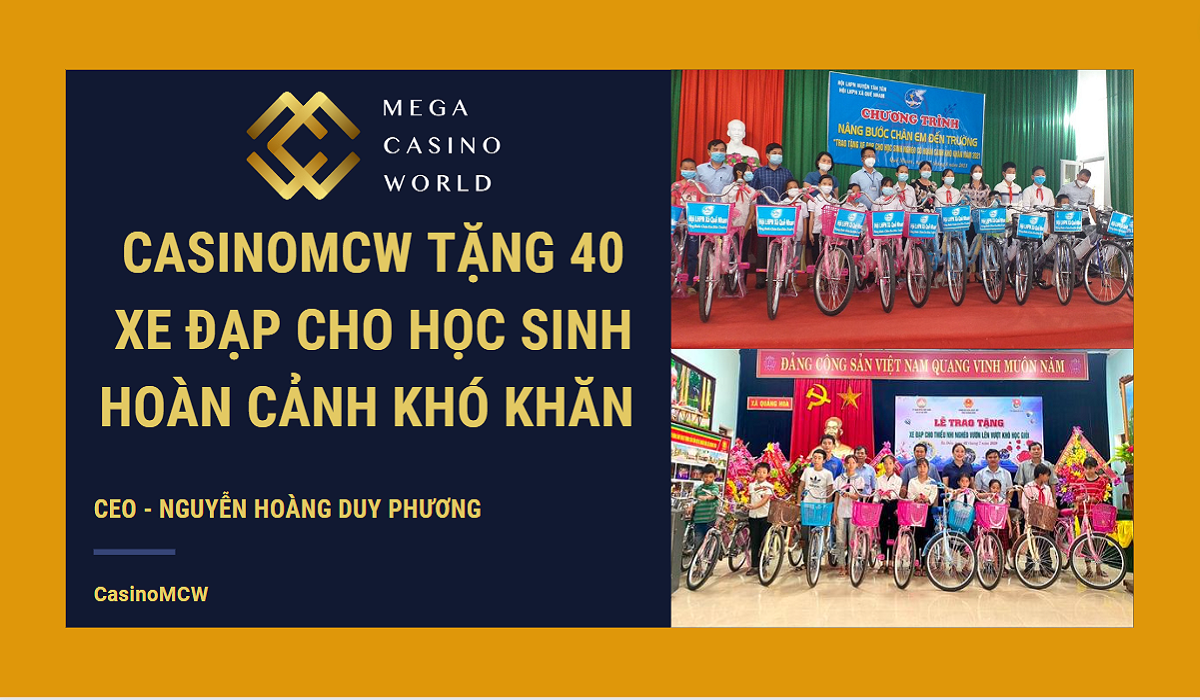 CasinoMCW tặng 40 xe đạp cho học sinh khó khăn tại Nghệ An